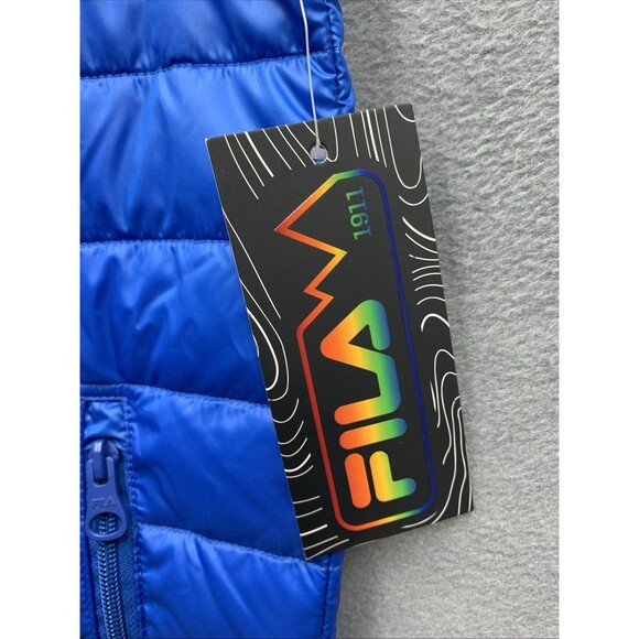 FILA 1911 Men Tri Vest Trek Pockets Multicolor Yellow Orange Blue Hip Hop Medium - Picture 12 of 16